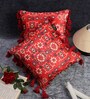 Red Traditional Velvet 16 x 16 Inches Cushion Covers (Pack of 2)