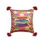 Multicolor Woven Velvet 16 x 16 Inches Cushion Cover