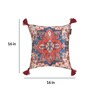 Multicolor Traditional Velvet 16 x 16 Inches Tasseled Cushion Covers (Set of 2)