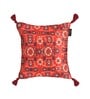 Red Traditional Velvet 16 x 16 Inch Cushion Covers (Set of 2)