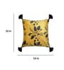 Yellow Floral Velvet 16 x 16 Inches Cushion Cover
