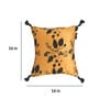 Yellow Floral Velvet 16 x 16 Inches Cushion Covers with Tassels (Set of 5)