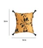 Yellow Floral Velvet 16 x 16 Inches Cushion Covers with Tassels (Set of 2)