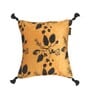 Yellow Floral Velvet 16 x 16 Inches Cushion Covers with Tassels (Set of 5)