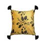 Yellow Floral Velvet 16 x 16 Inches Cushion Cover
