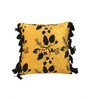 Yellow & White Floral Velvet 16 x 16 Inches Cushion Covers (Set of 2)