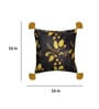 Grey Floral Velvet 16 x 16 Inches Cushion Cover