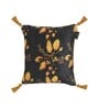 Grey Floral Velvet 16 x 16 Inches Cushion Covers with Tassels (Set of 5)