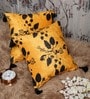 Yellow Floral Velvet 16 x 16 Inches Cushion Covers with Tassels (Set of 2)