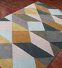 Multicolor Geometric Wool 8 ft x 10 ft Hand Tufted Carpet