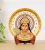 Multiclor Marble Hanuman Round Plate with stand