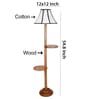 Multiclored Cotton Wooden Floor Lamp
