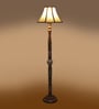Multiclored Cotton Wooden Floor Lamp