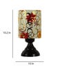 Oval Multicolour Fabric Shade Night Lamp With Metal Base