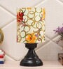 Oval Multicolour Fabric Shade Night Lamp With Metal Base