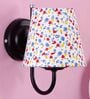 Multicolor  conical  cotton wall mounted lamp with Black Base