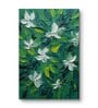 Multicolor  Green & White Flowers  Portrait Painting