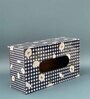 Blue Megurite Resin Printed Wooden Tissue Paper Holder Box for Dining Room