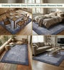Multicolor Silk 6 X 4 Feet Abstract  Rectangle Carpet