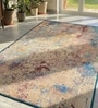 Multicolor Silk 6 X 4 Feet Abstract  Rectangle Carpet