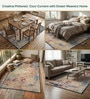 Multicolor Silk 6 X 4 Feet Abstract  Rectangle Carpet
