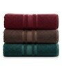 Multicolor Soft Cotton 500 GSM Solid Bath Towel Pack Of 3