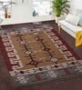 Multicolor Wool & Jute 5 ft X 8 ft Hand Woven Dhurrie