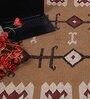 Multicolor Wool & Jute 5 ft X 8 ft Hand Woven Dhurrie