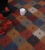 Multicolor Wool & Jute 5 ft X 8 ft Hand Woven Dhurrie