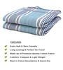Blue 100 % Cotton Patterned 220 GSM Bath Towels (set of 2)