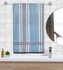 Blue 100 % Cotton Patterned 220 GSM Bath Towels (set of 2)