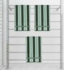 Green 100 % Cotton Patterned 220 GSM Bath Towels (set of 3)
