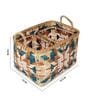 Multicolor  Bamboo Solid 14.57 x 11.02 Inches Storage Basket