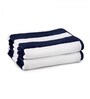 Blue and White 100% Cotton Striped 550 GSM Big Turkish Beach Towel