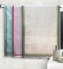 Multicolor 100% Cotton Solid 220 GSM Towels (set of 3)