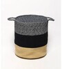 Multicolor 100% Jute & Cotton 16x16 Laundry Basket