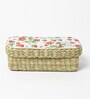 Red & White Seagrass Solid 10.24 x 4.72 Inches Storage Basket