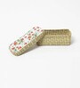 Red & White Seagrass Solid 10.24 x 4.72 Inches Storage Basket