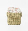 Red & White Seagrass Solid 10.24 x 4.72 Inches Storage Basket