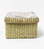 Multicolor  Seagrass Solid 11.02 x 9.1 Inches Storage Basket