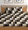 Multicolor 180 TC Geometric Cotton Queen Double Bedsheet 2 Pillow covers