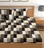 Multicolor 180 TC Geometric Cotton Fitted Double Bedsheet 2 Pillow covers