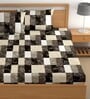 Multicolor 180 TC Geometric Cotton Queen Double Bedsheet 2 Pillow covers