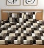 Multicolor 180 TC Geometric Cotton Fitted Double Bedsheet 2 Pillow covers
