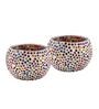Multicolor Glass & Votive Pravara Light Holders (Pack Of 2)