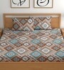 Multicolor 200 TC Floral Cotton Queen Double Bedsheet 2 Pillow covers