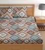 Multicolor 200 TC Floral Cotton Queen Double Bedsheet 2 Pillow covers