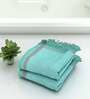 Green Patterned 210 GSM Cotton Bath Towels (Set of 2)