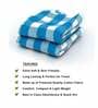 Blue Patterned 210 GSM Cotton Bath Towels (Set of 2)