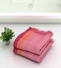 Pink Waffle Border  210 GSM 100% Cotton Bath Towel (Set of 2)